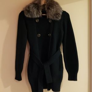 Gucci Sweater Cardigan W Fox Fur Removable